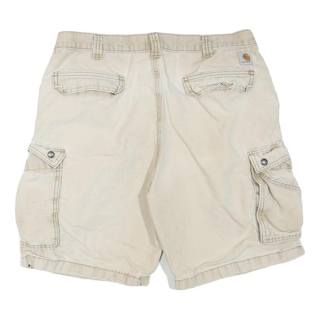 CARHARTT Mens Cargo Shorts Beige XL W38 Cotton Blend Durable Workwear