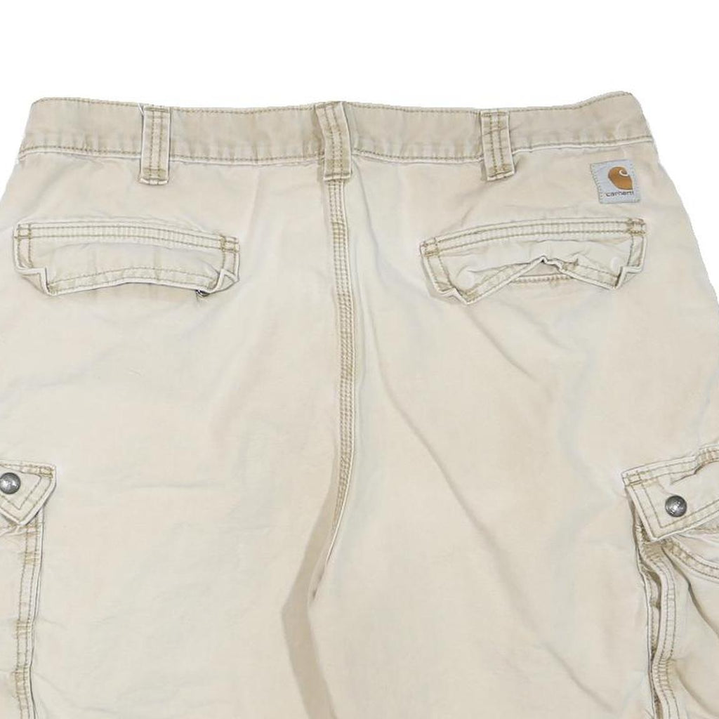 CARHARTT Mens Cargo Shorts Beige XL W38 Cotton Blend Durable Workwear