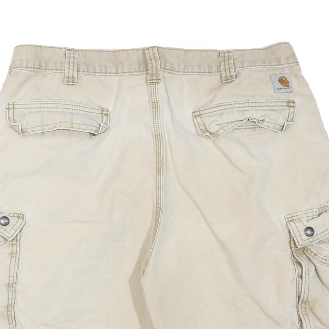 CARHARTT Mens Cargo Shorts Beige XL W38 Cotton Blend Durable Workwear