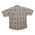 CROSSINGS Mens Beige Pattern Cotton Blend Short Sleeve Shirt M Summer Casual