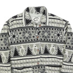 SCHILD Womens Grey & Black Patterned Zip Jacket S Polyester Casual Warm