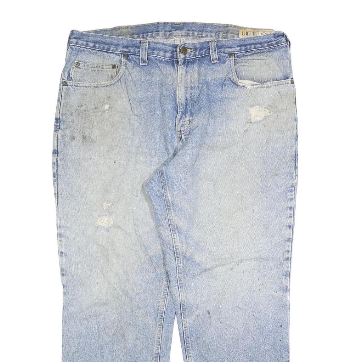 CARHARTT Mens Jeans Blue Relaxed Straight Denim Light W38 L30 Casual Workwear