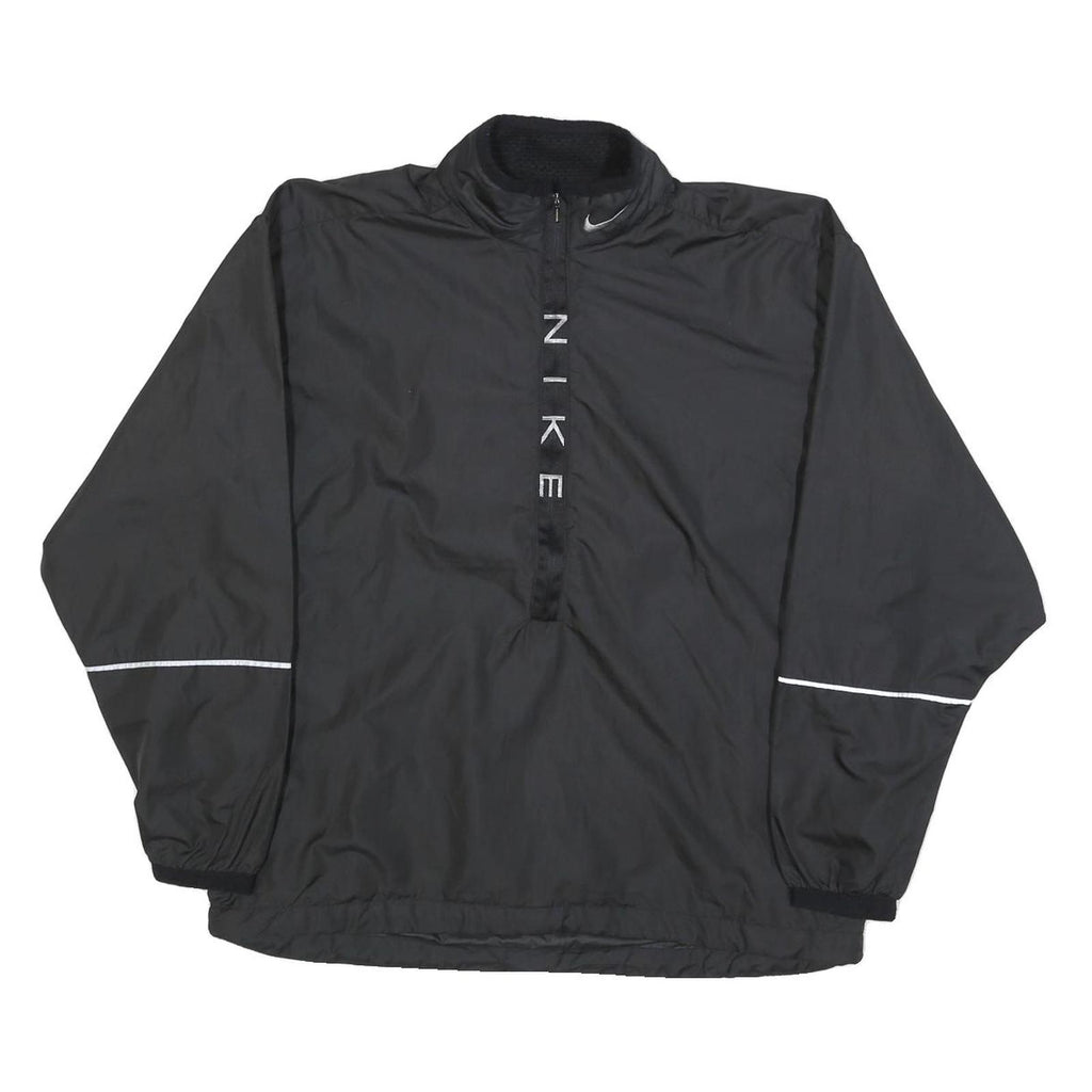 NIKE Womens Black Jacket M Polyester Blend Zip Plain Reflective Stripe