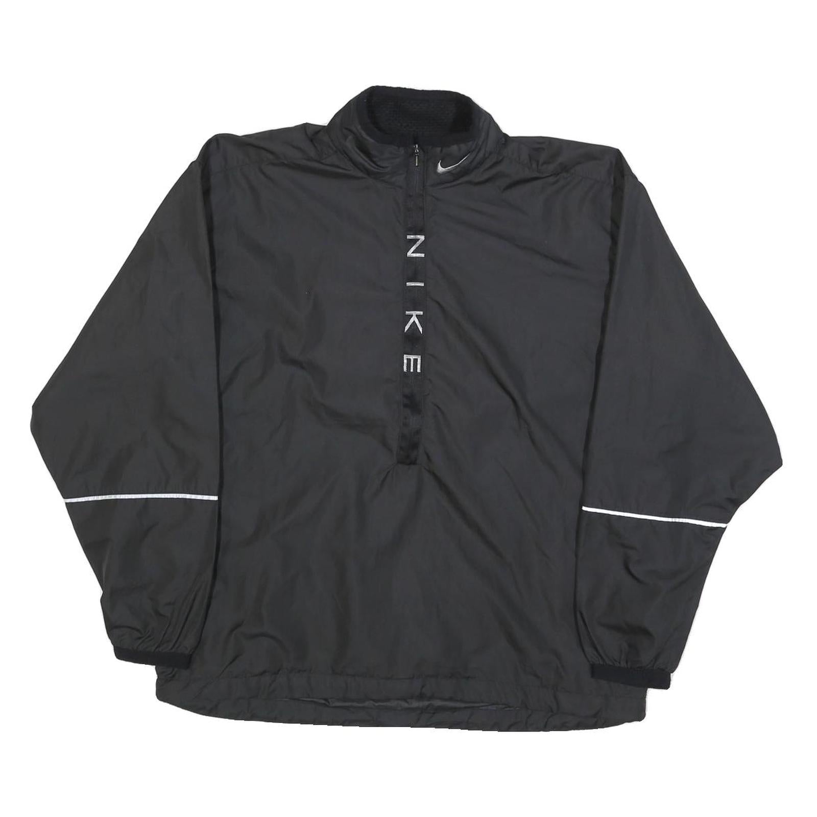 NIKE Womens Black Jacket M Polyester Blend Zip Plain Reflective Stripe