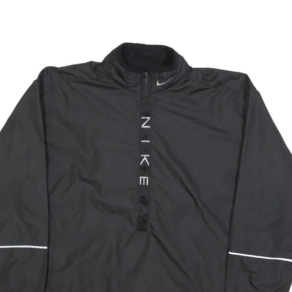 NIKE Womens Black Jacket M Polyester Blend Zip Plain Reflective Stripe