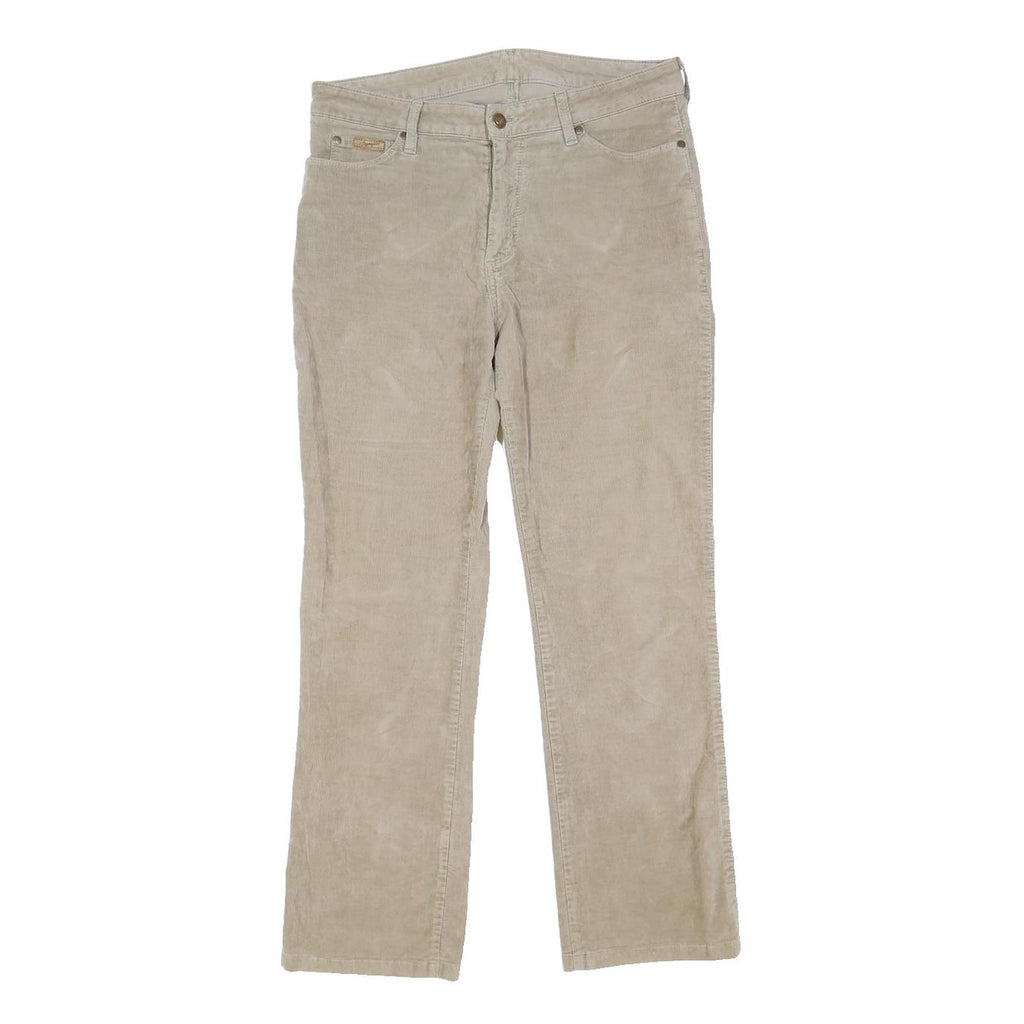 WRANGLER Mens Cotton Blend Beige Loose Straight Trousers W32 L30 Classic Casual