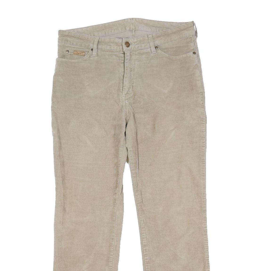 WRANGLER Mens Cotton Blend Beige Loose Straight Trousers W32 L30 Classic Casual