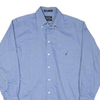 NAUTICA Mens Blue Shirt M Cotton Blend Button Down Collar Long Sleeve Classic