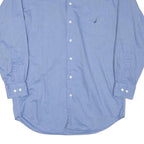 NAUTICA Mens Blue Shirt M Cotton Blend Button Down Collar Long Sleeve Classic