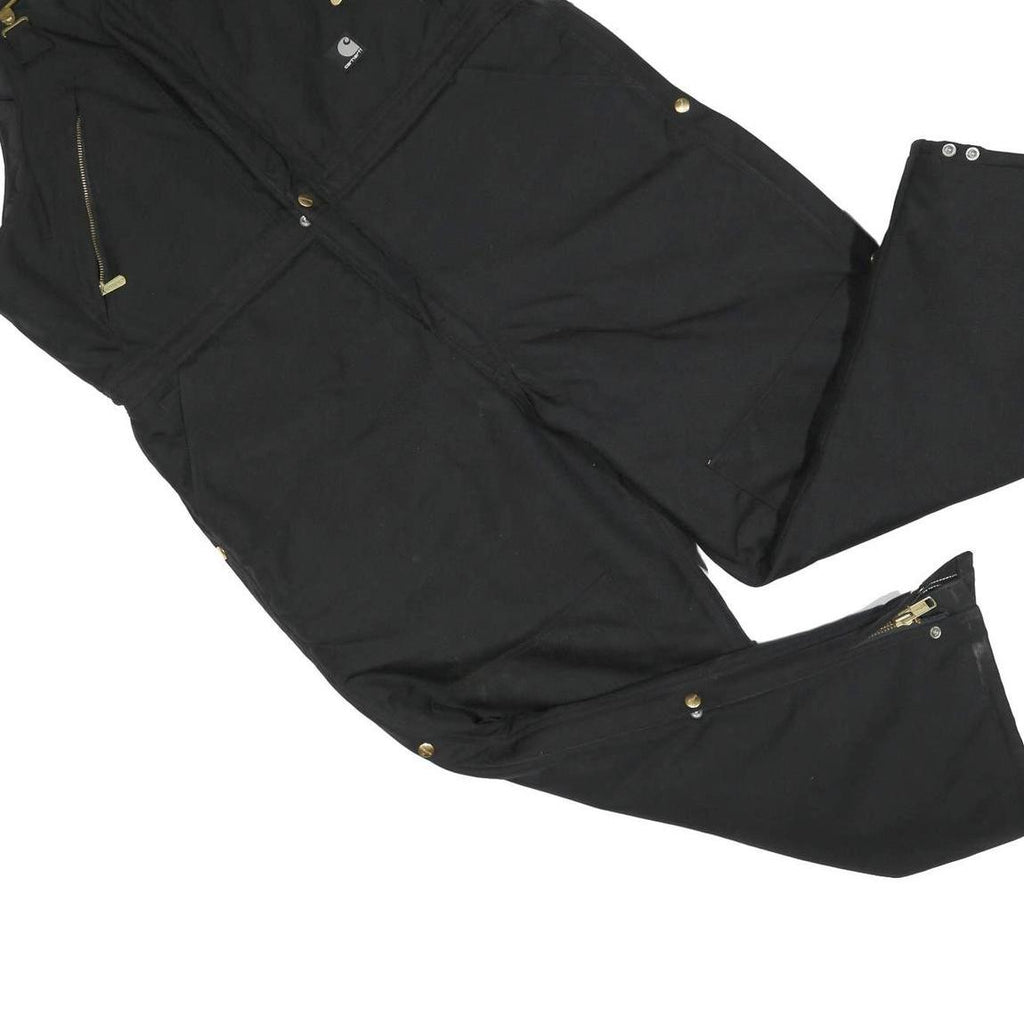 CARHARTT Womens Black Cotton Blend Canvas Dungarees Loose Fit XL W42 L28