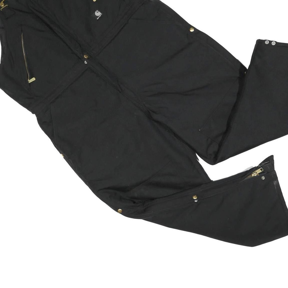 CARHARTT Womens Black Cotton Blend Canvas Dungarees Loose Fit XL W42 L28