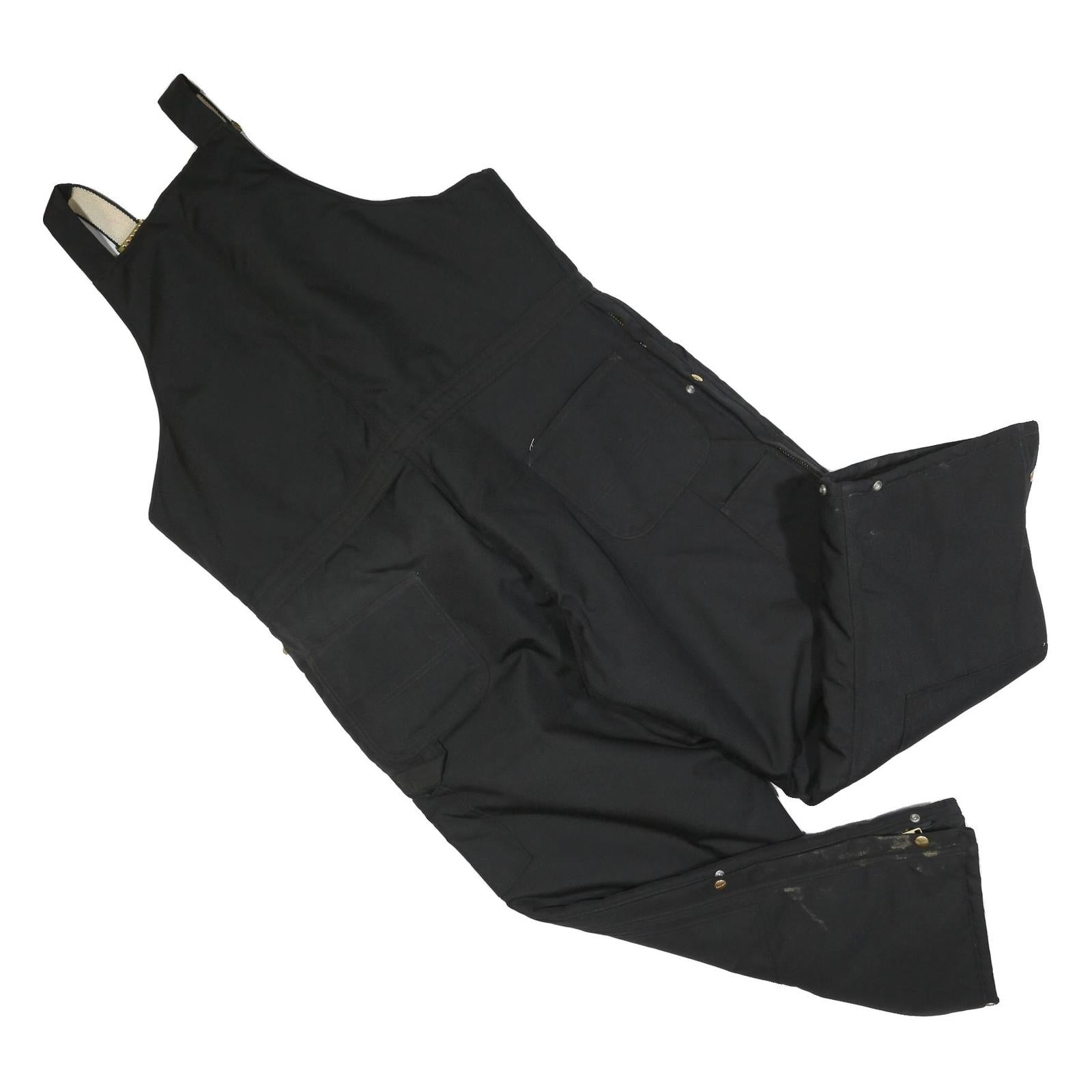 CARHARTT Womens Black Cotton Blend Canvas Dungarees Loose Fit XL W42 L28