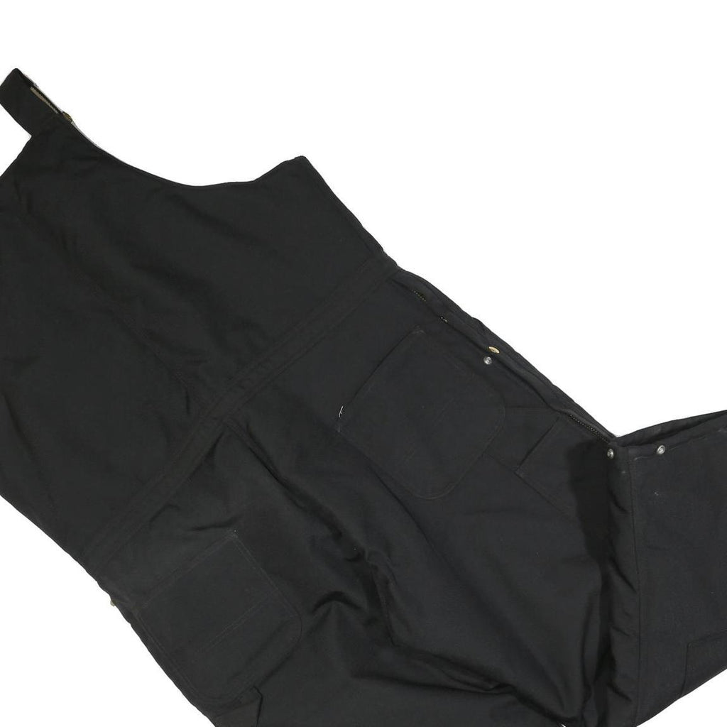 CARHARTT Womens Black Cotton Blend Canvas Dungarees Loose Fit XL W42 L28