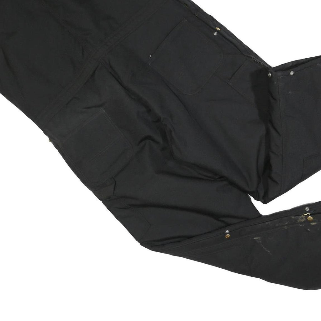 CARHARTT Womens Black Cotton Blend Canvas Dungarees Loose Fit XL W42 L28