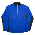 CRANE Cycling Mens Jersey Blue Long Sleeve 1/4 Zip L
