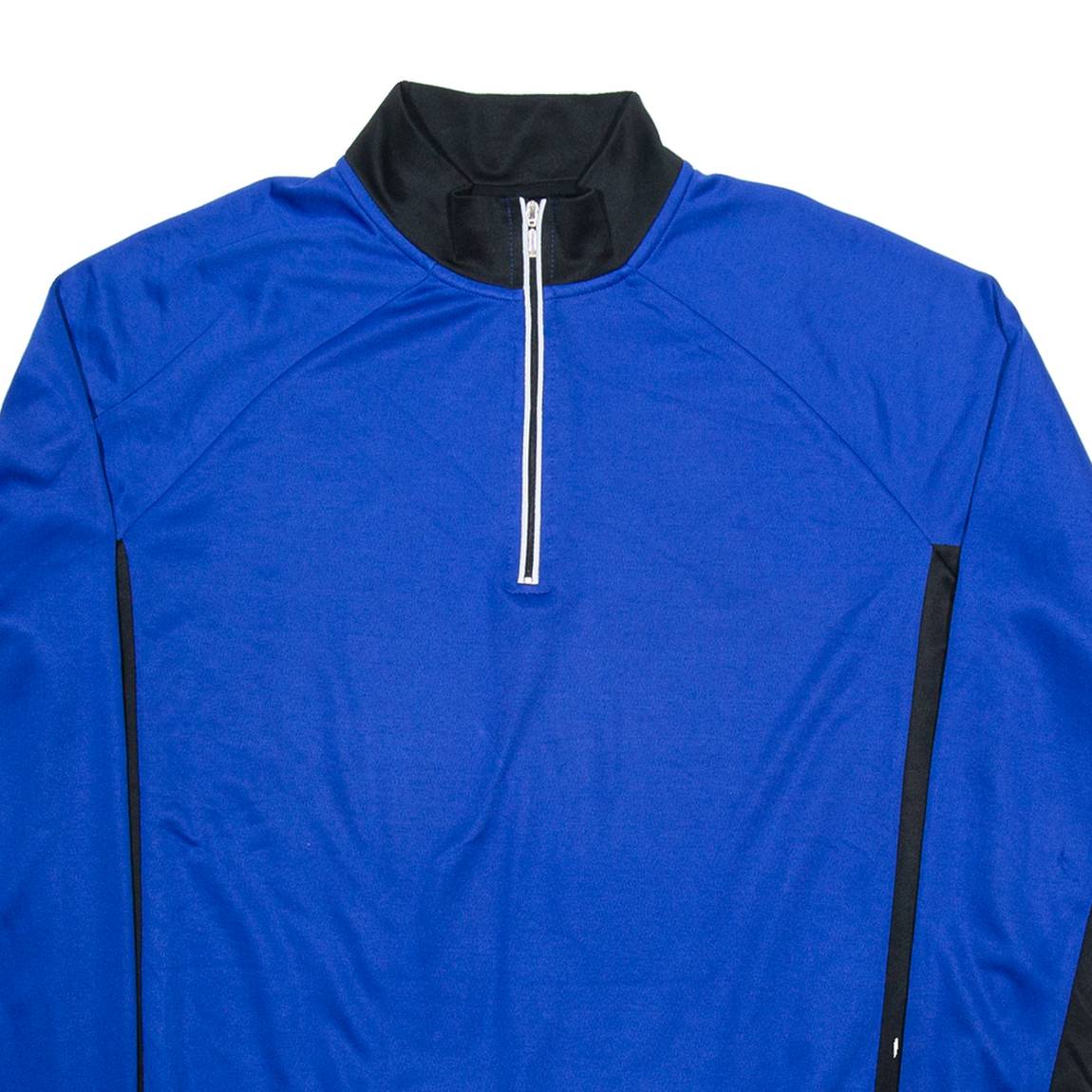 CRANE Cycling Mens Jersey Blue Long Sleeve 1/4 Zip L