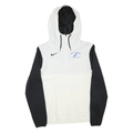 NIKE Mens White & Black Track Field Zip Jacket M Polyester Blend Hooded