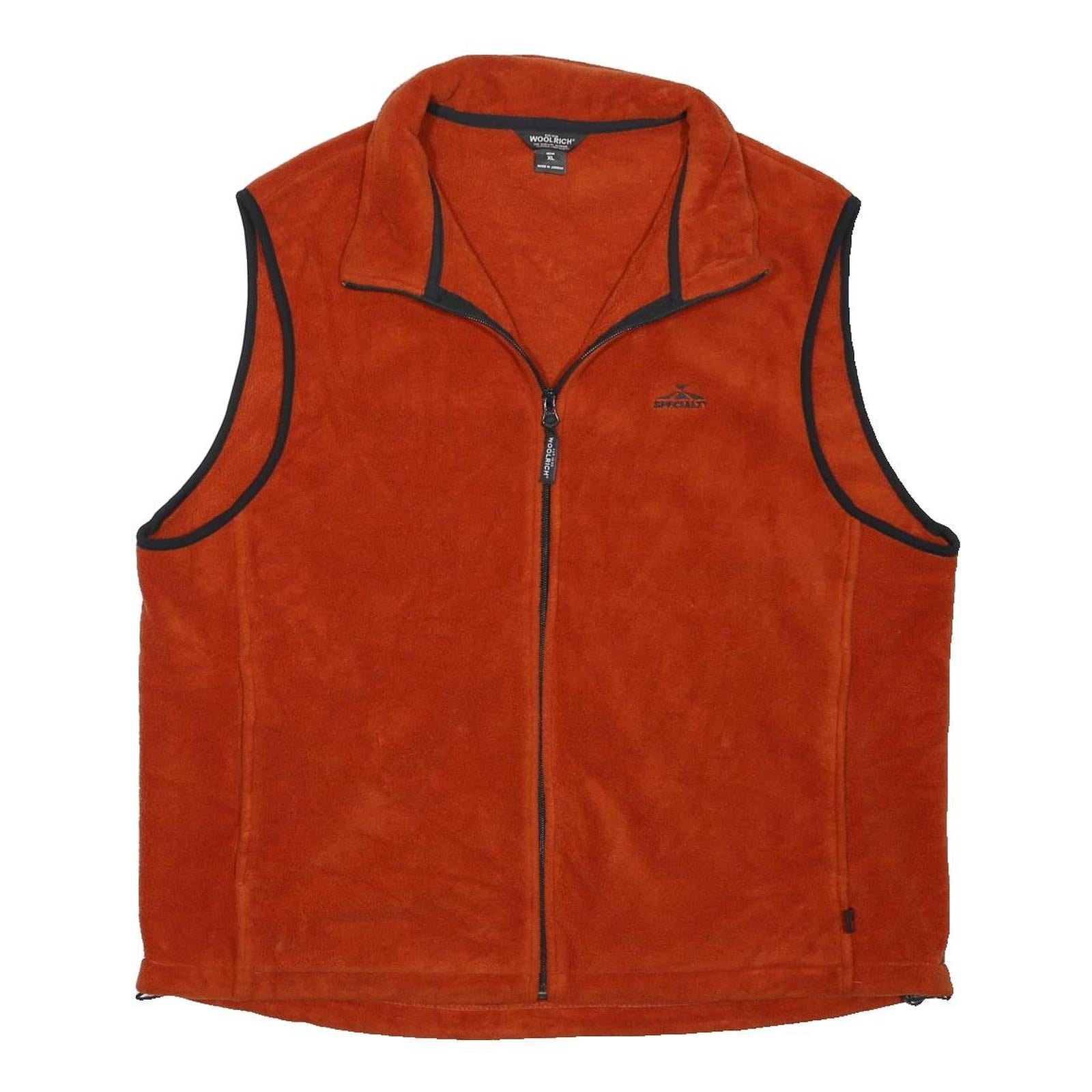 WOOLRICH Mens Orange Polyester Blend Outdoor Jacket XL Fleece Zip Casual