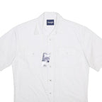 WRANGLER Mens White Short Sleeve Western Shirt M Classic Cotton Blend Button