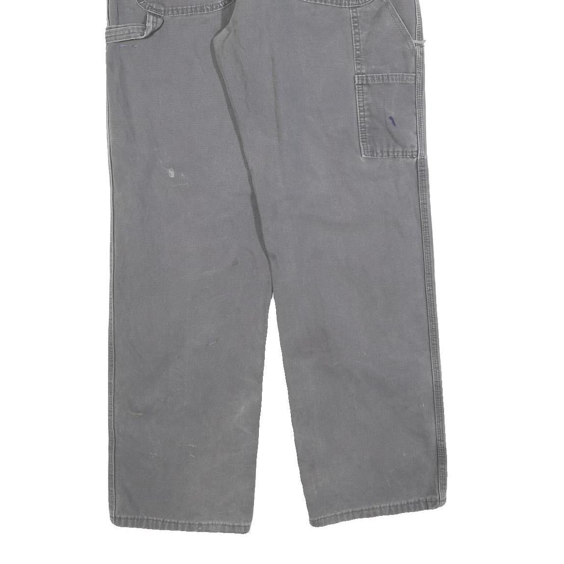 DICKIES Mens Jeans Grey Relaxed Straight Denim Medium W34 L32 Workwear