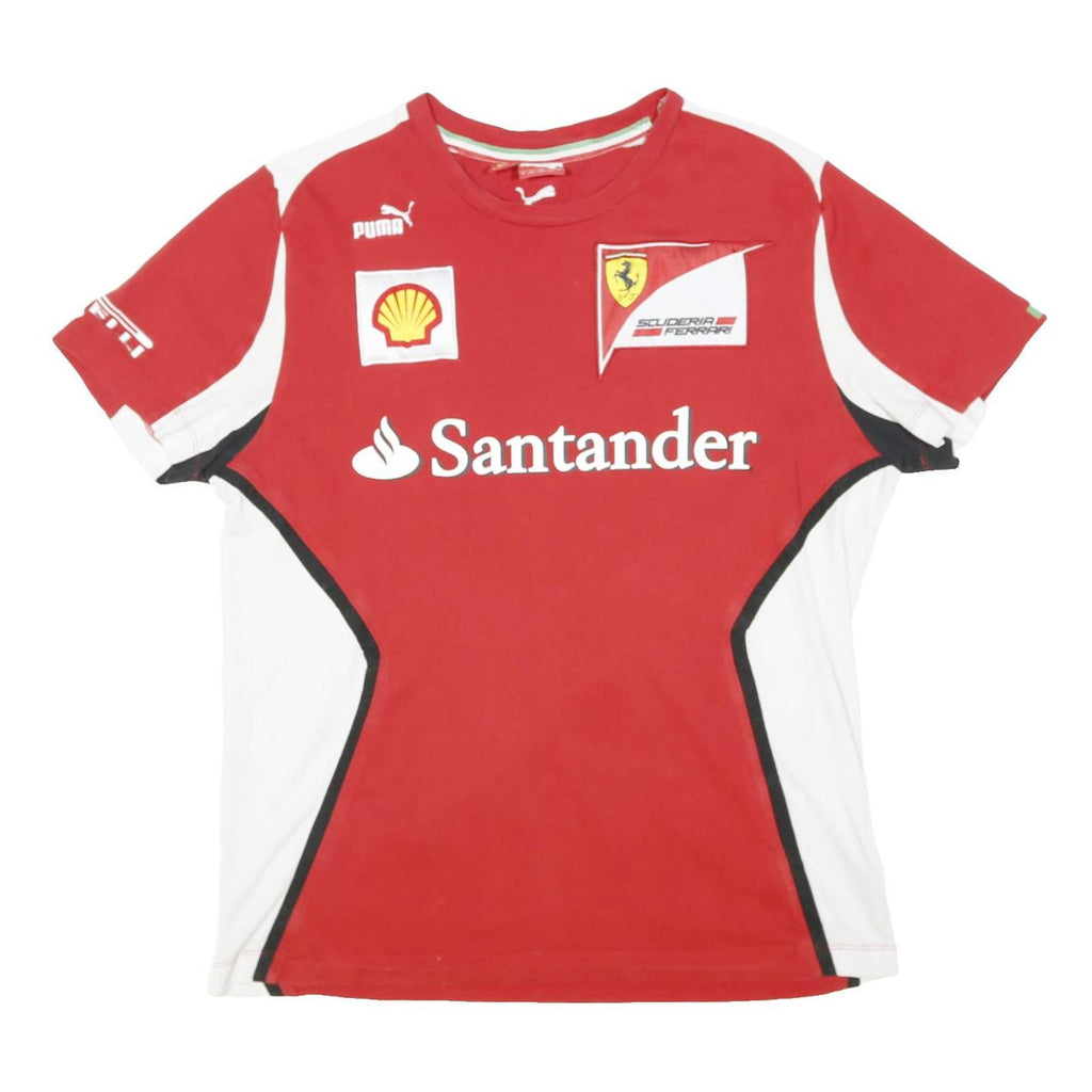 PUMA Mens Red & White Scuderia Ferrari Graphic T-Shirt L Short Sleeve Crew Neck