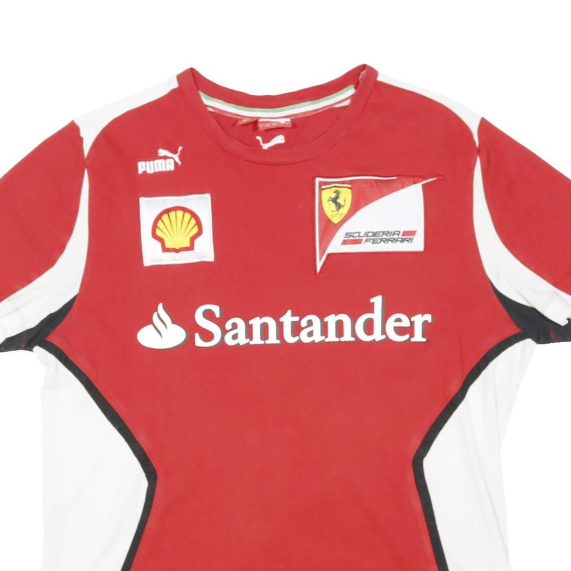 PUMA Mens Red & White Scuderia Ferrari Graphic T-Shirt L Short Sleeve Crew Neck
