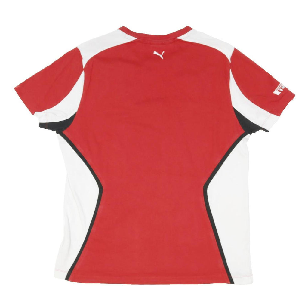 PUMA Mens Red & White Scuderia Ferrari Graphic T-Shirt L Short Sleeve Crew Neck