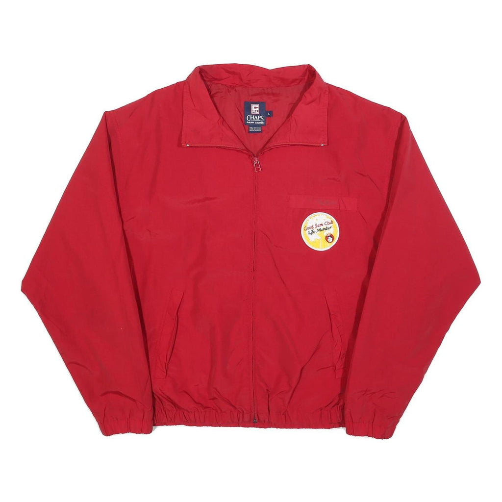 CHAPS RALPH LAUREN Mens Red Nylon Casual Jacket L Zip Plain Good Sam Club