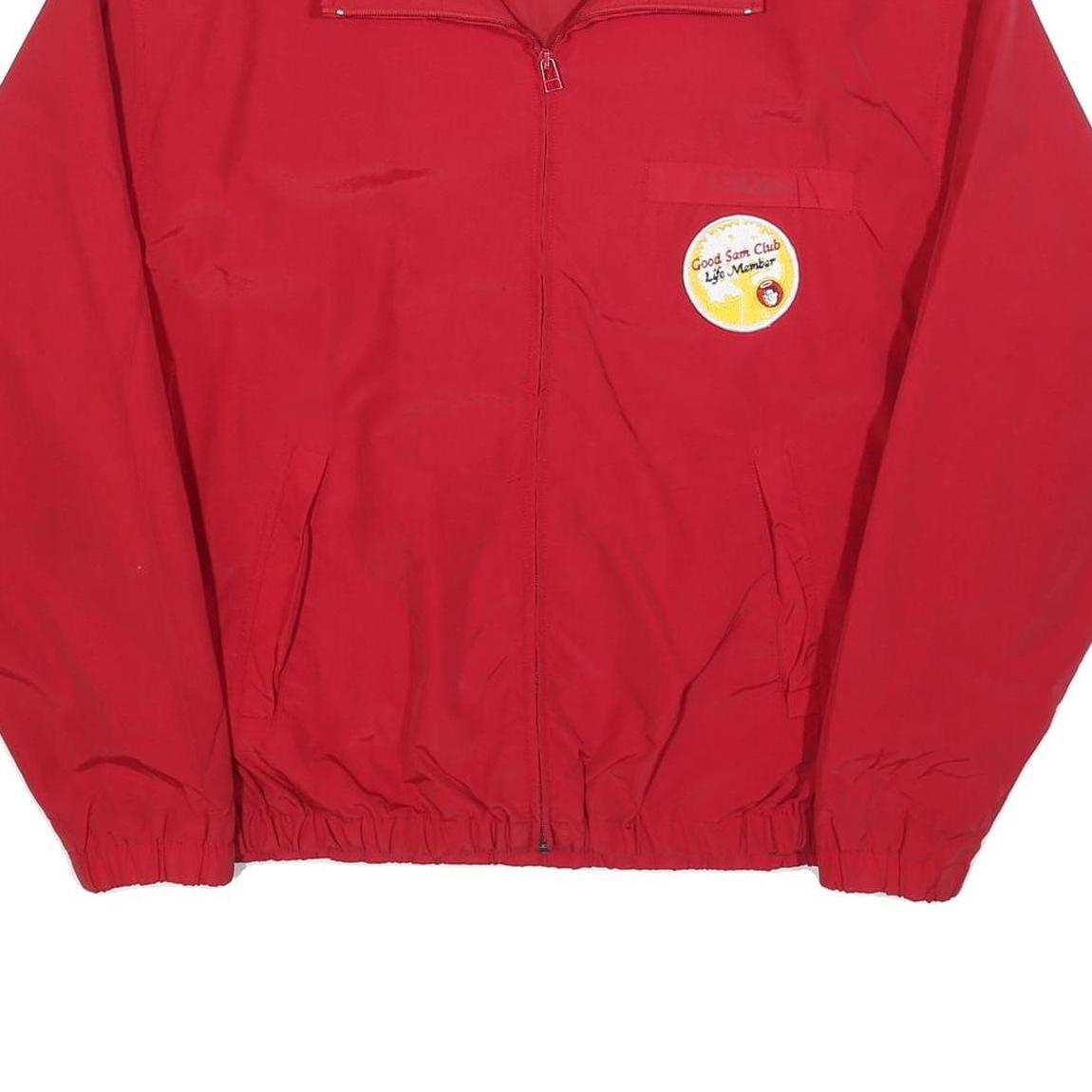 CHAPS RALPH LAUREN Mens Red Nylon Casual Jacket L Zip Plain Good Sam Club