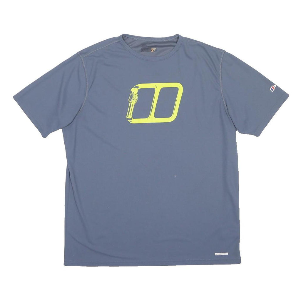 BERGHAUS Mens Blue T-Shirt L Short Sleeve Crew Neck Outdoor Activewear