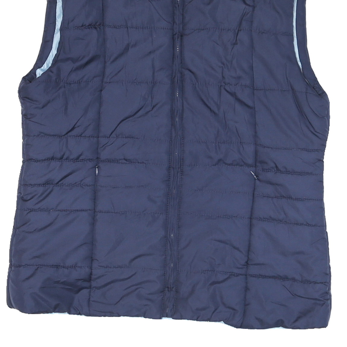 ISAAC IZRAHI Mens Blue L Quilted Zip Jacket Polyester Blend Lightweight