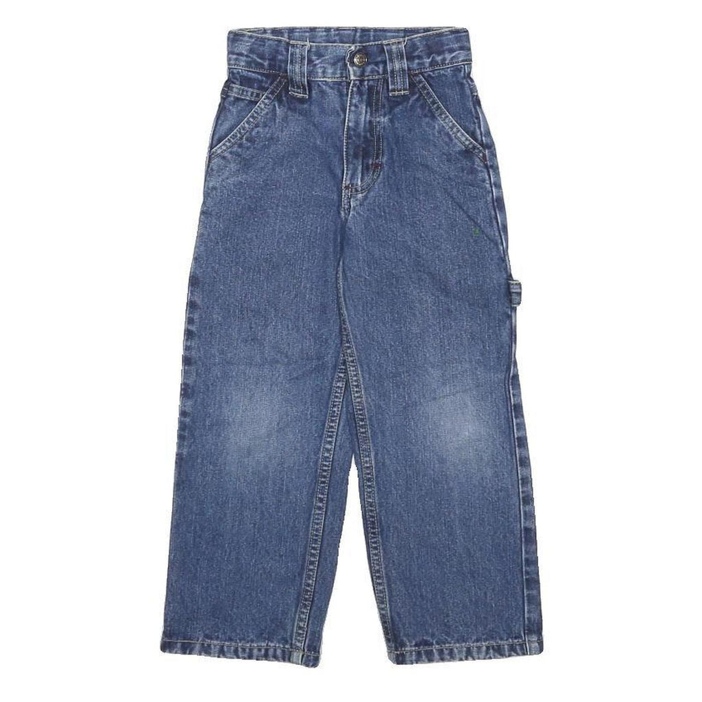LEE Boys Regular Fit Blue Denim Jeans W18 L17 Workwear Style Cotton Zip