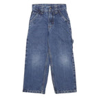 LEE Boys Regular Fit Blue Denim Jeans W18 L17 Workwear Style Cotton Zip