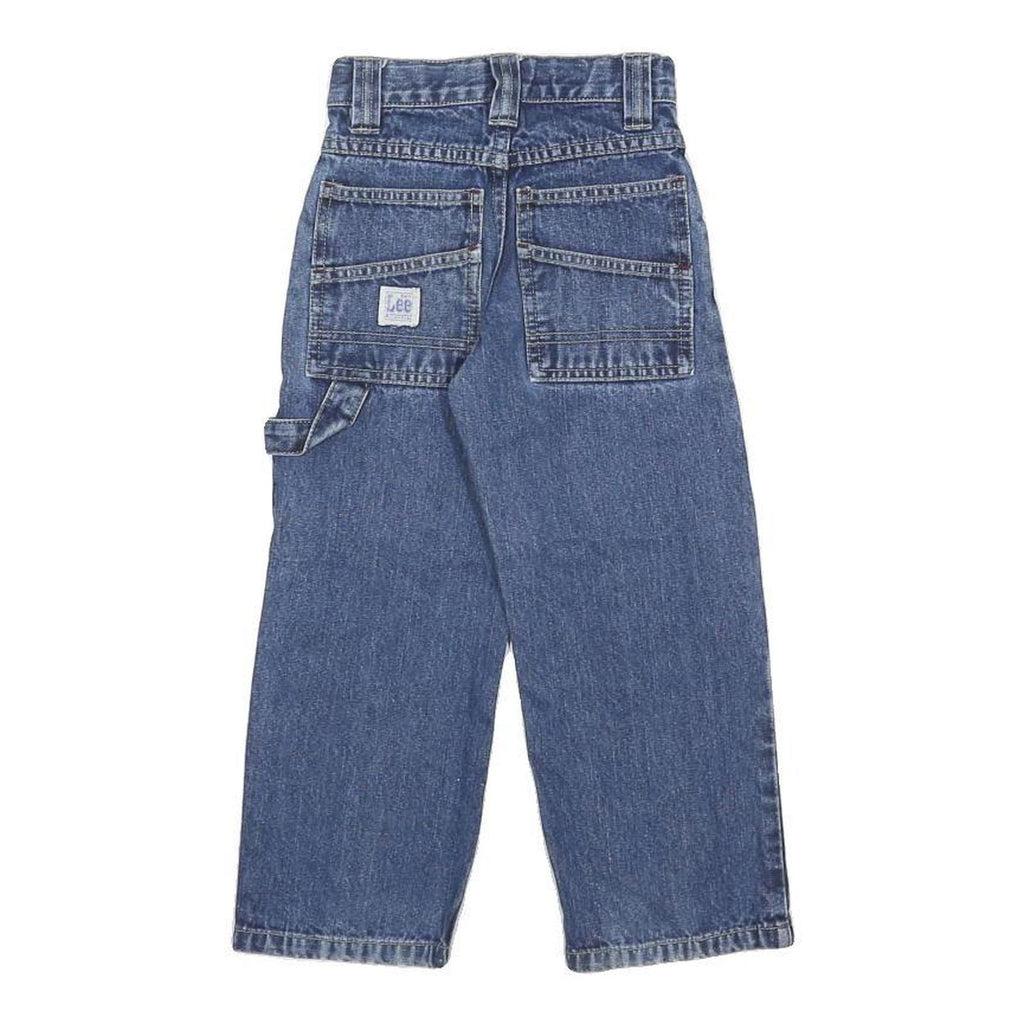 LEE Boys Regular Fit Blue Denim Jeans W18 L17 Workwear Style Cotton Zip