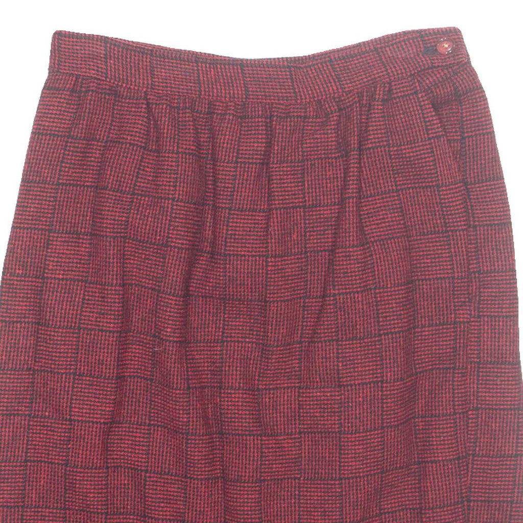 PENDLETON Womens Pencil Skirt Red Midi Wool Gingham S