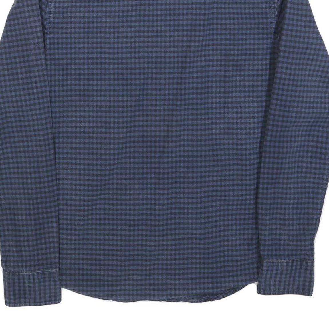 DIESEL Mens Blue Check Shirt M Cotton Blend Casual Long Sleeve Button