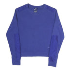 NIKE Womens Blue Crew Neck XS Cotton Blend Sweatshirt Pullover Lightweight
