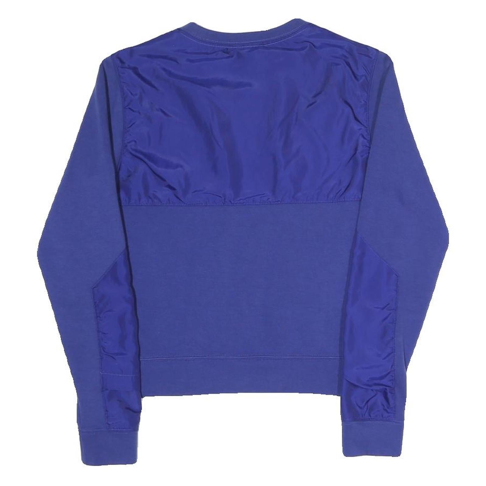 NIKE Womens Blue Crew Neck XS Cotton Blend Sweatshirt Pullover Lightweight