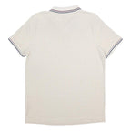 LOTTO Mens Beige Short Sleeve Plain Polo Shirt Size L Cotton Blend Casual