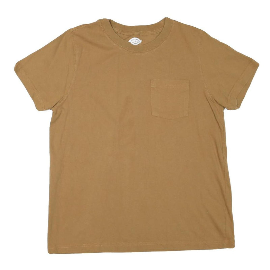 DICKIES Mens Brown Pocket T-Shirt L Short Sleeve Crew Neck Cotton Blend Casual