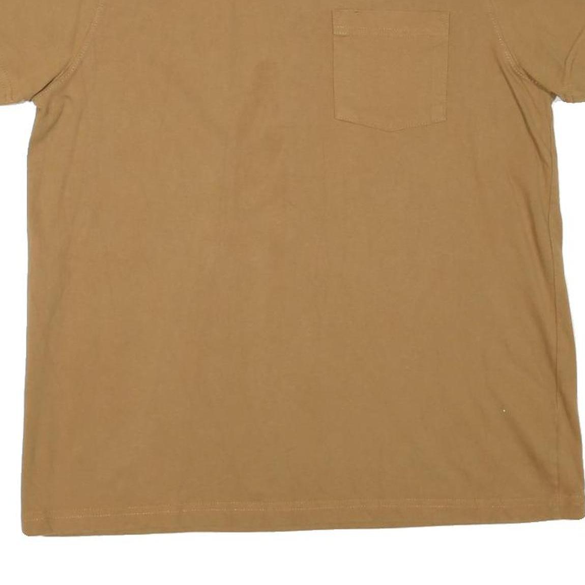 DICKIES Mens Brown Pocket T-Shirt L Short Sleeve Crew Neck Cotton Blend Casual