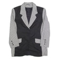 Womens Blazer Jacket Black 90s Houndstooth UK 12