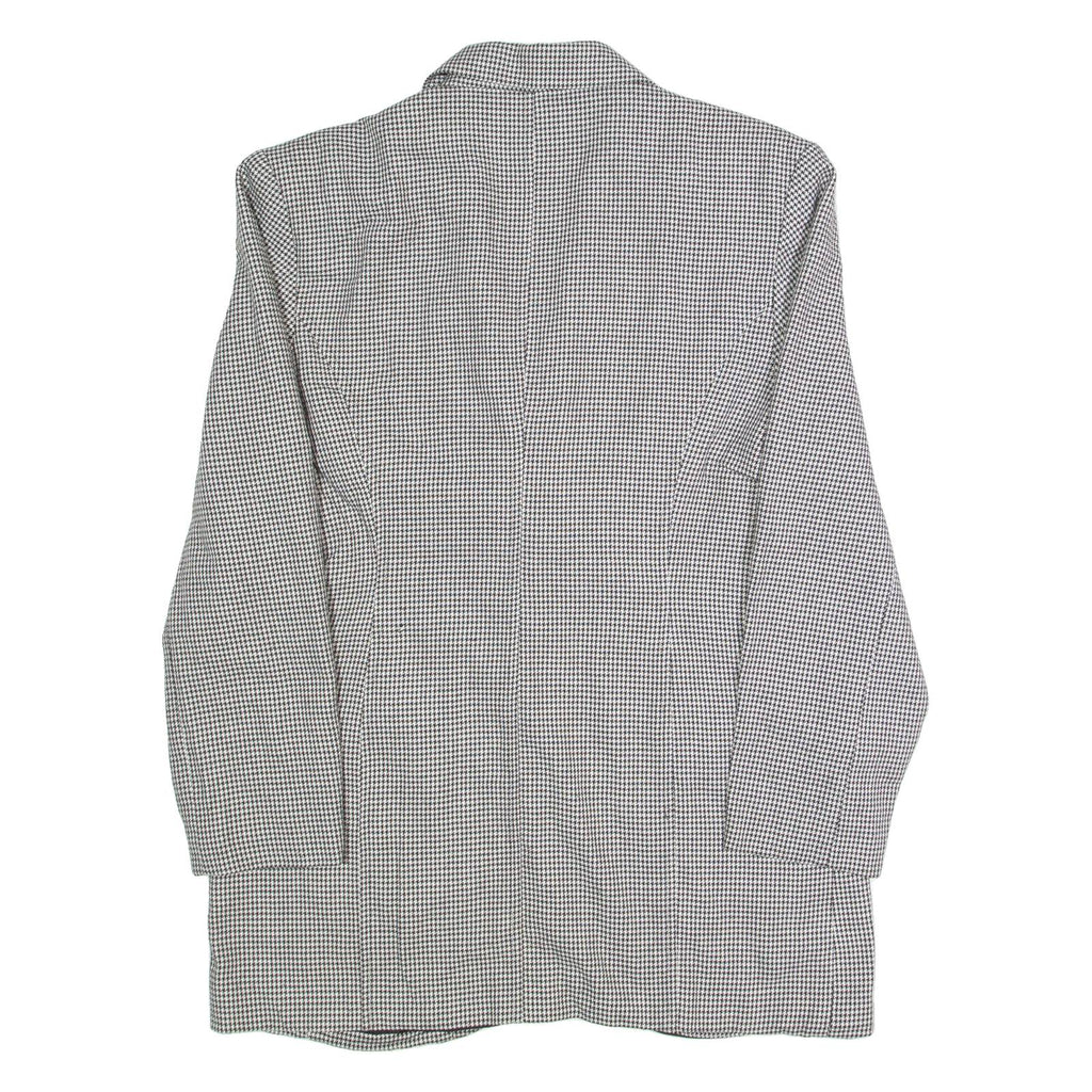 Womens Blazer Jacket Black 90s Houndstooth UK 12