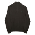 POLO RALPH LAUREN Mens Black 1/4 Zip Pullover L Cotton Blend Jersey Relaxed Fit