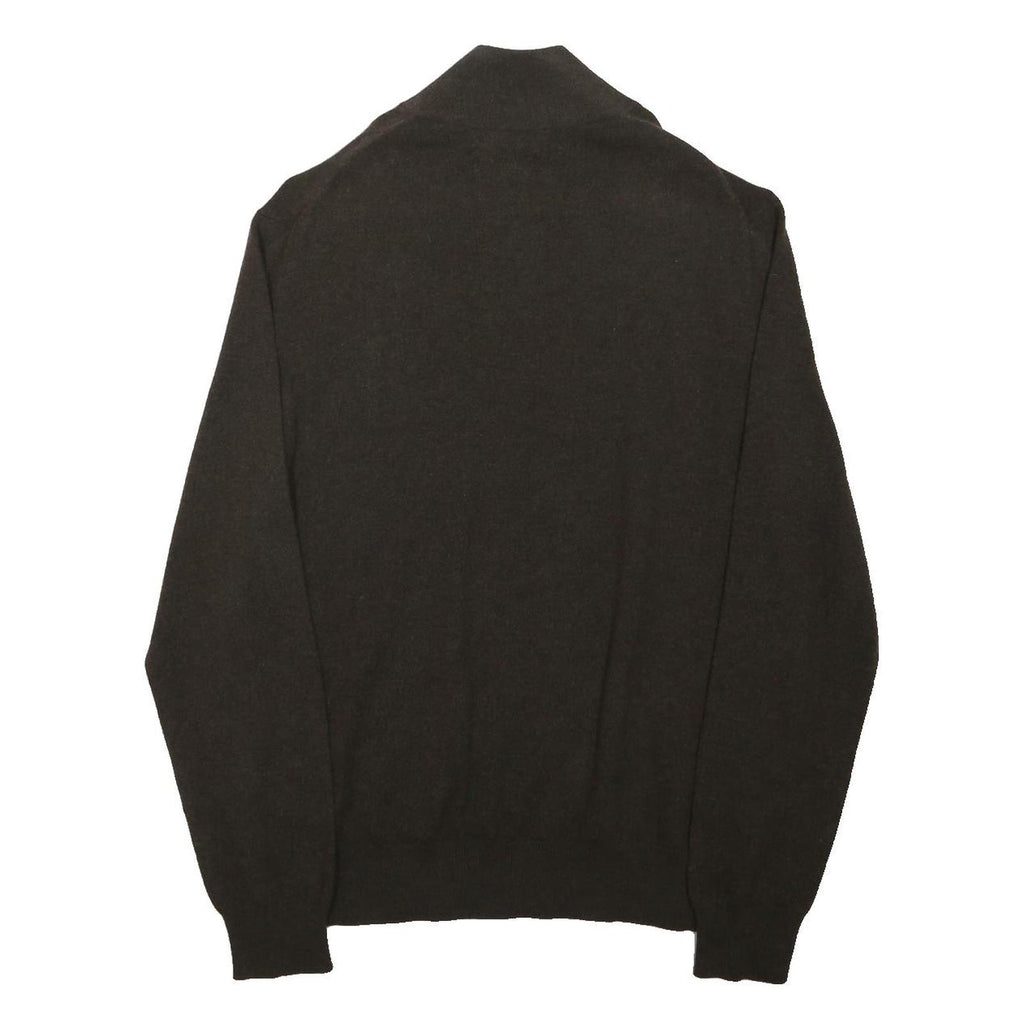 POLO RALPH LAUREN Mens Black 1/4 Zip Pullover L Cotton Blend Jersey Relaxed Fit