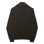 POLO RALPH LAUREN Mens Black 1/4 Zip Pullover L Cotton Blend Jersey Relaxed Fit