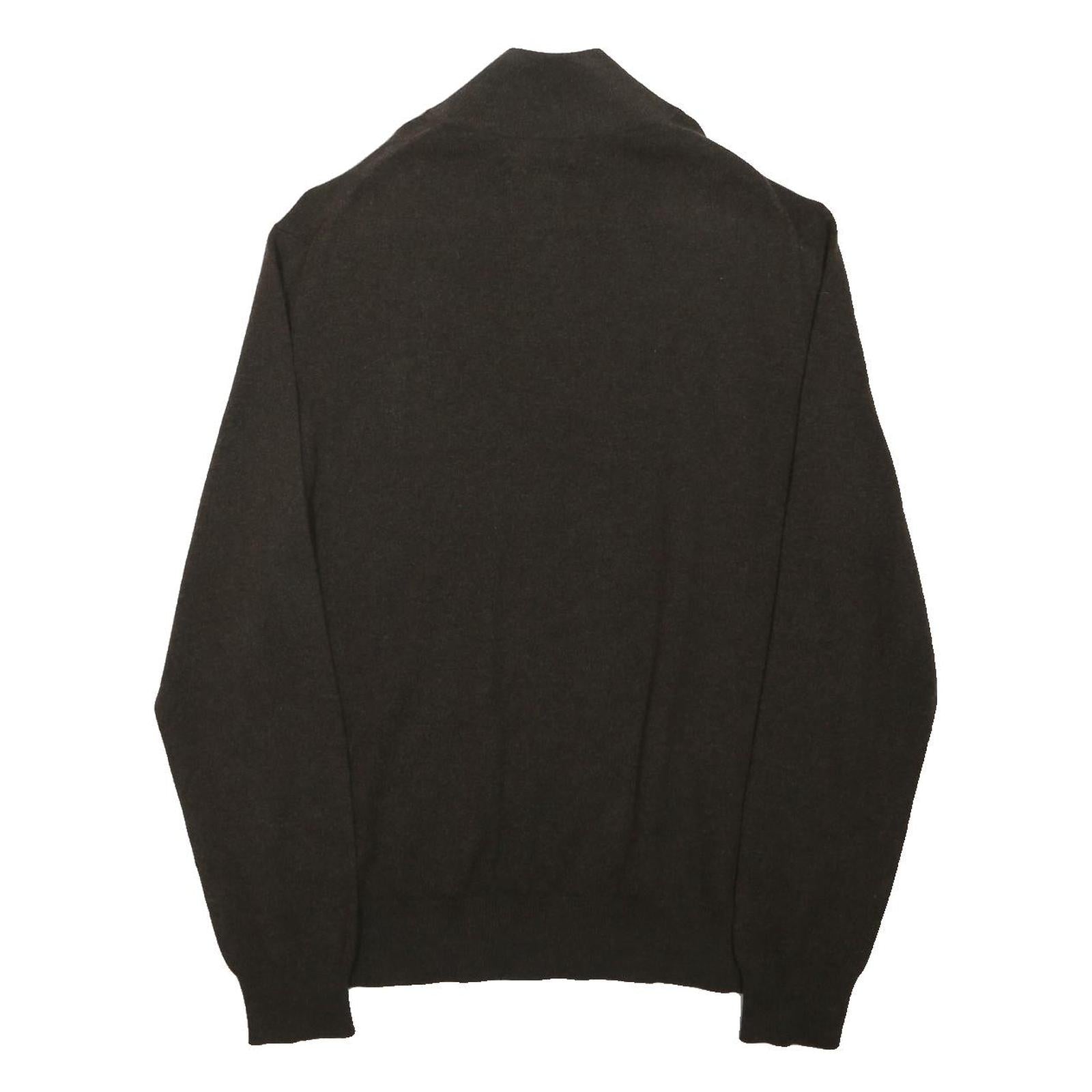 POLO RALPH LAUREN Mens Black 1/4 Zip Pullover L Cotton Blend Jersey Relaxed Fit