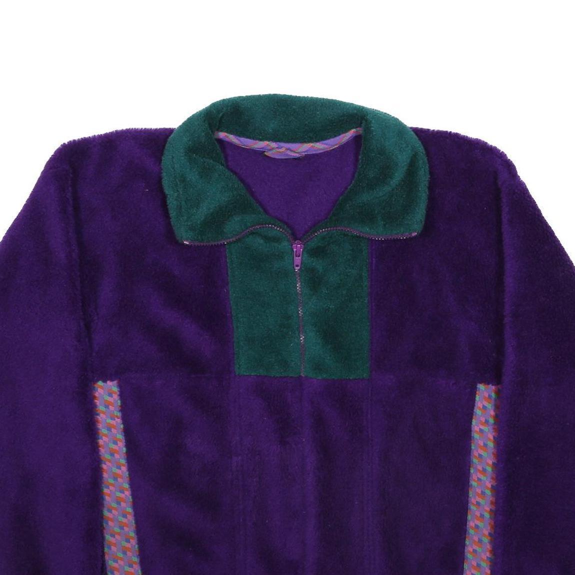 HELLY HANSEN Girls Purple & Green Fleece Jacket 16Y Polyester Zip Outdoor Casual