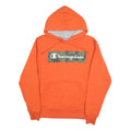 CHAMPION Mens Orange Hoodie S Camouflage Logo Cotton Blend Pullover