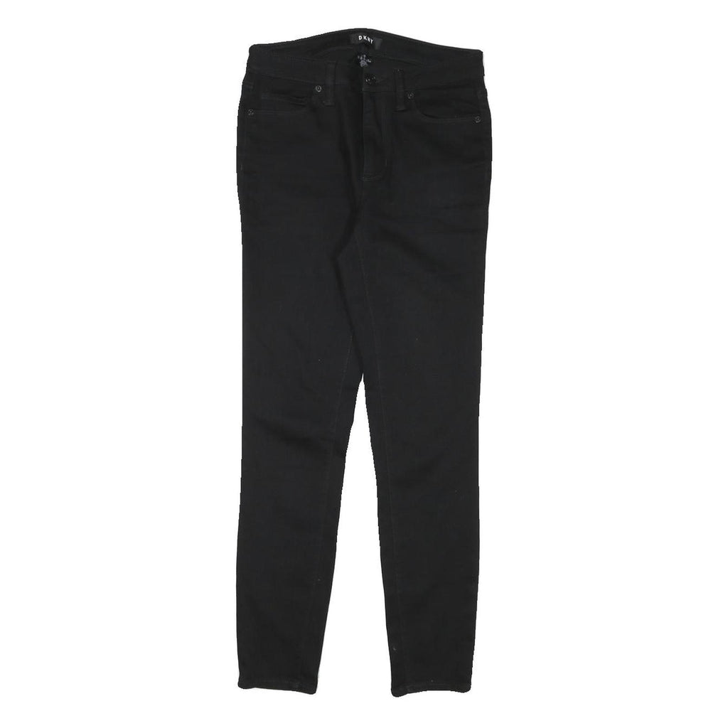 DKNY Womens Black Slim Skinny Denim Medium Woven W27 L27 Cotton Blend Jeans Zip